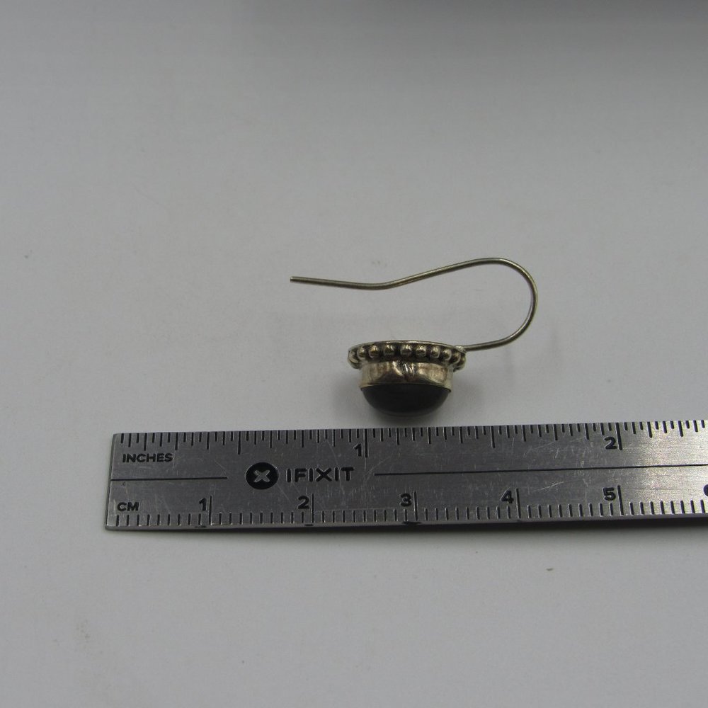 Sterling Silver Rustic Unknown Material Earrings - image 5